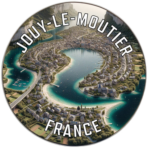 Jouy le Moutier France Souvenir Die Cut Flat Magnet 2-Inch