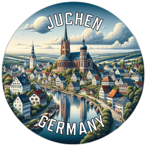 Juchen Germany Souvenir Die Cut Flat Magnet 2-Inch