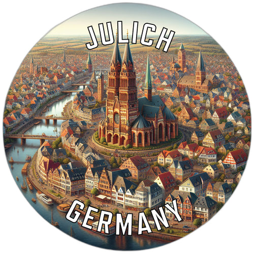 Julich Germany Souvenir Die Cut Flat Magnet 2-Inch