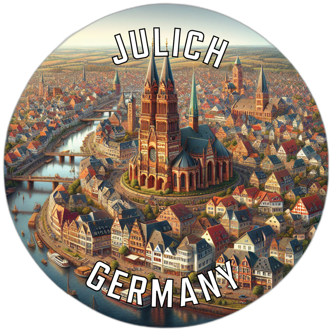 Julich Germany Souvenir Die Cut Flat Magnet 2-Inch