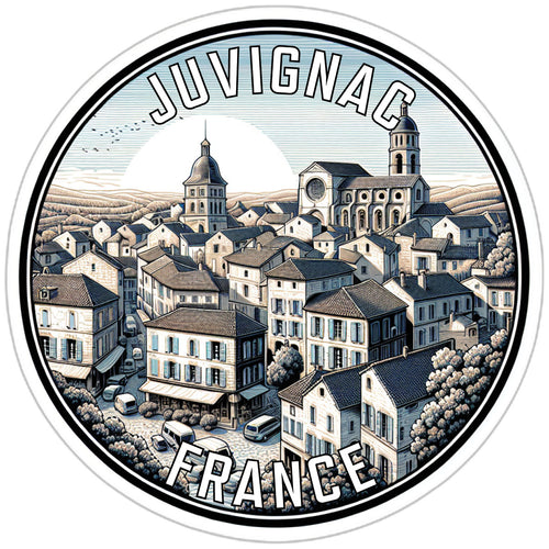 Juvignac France Souvenir Die Cut Flat Magnet 6-Inch