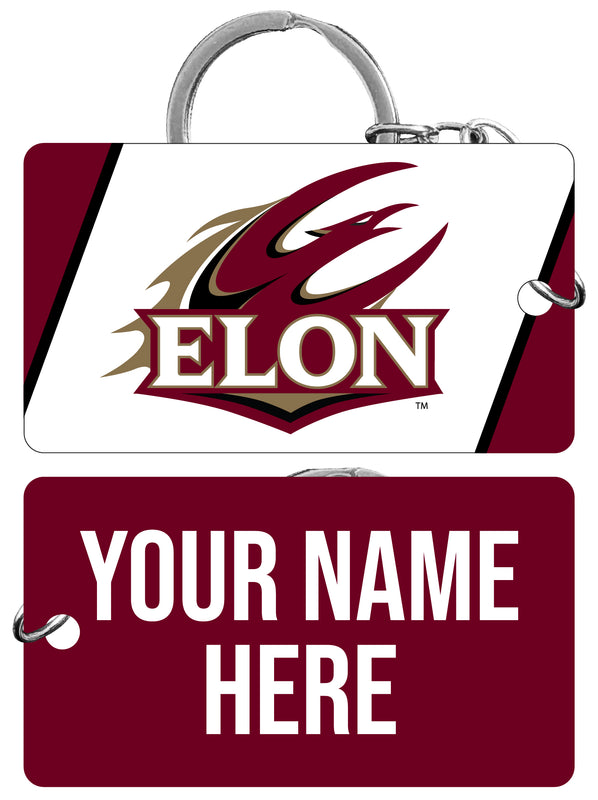 Elon University Customizable Acrylic Keychain 1.5" x 2.75" Officially Licensed