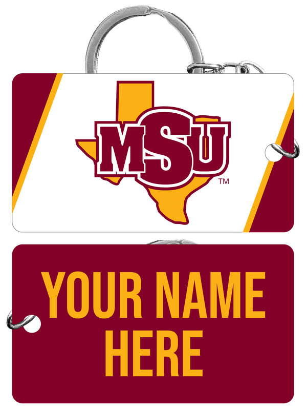 Midwestern State University Mustangs Customizable Acrylic Keychain 1.5" x 2.75" Officially Licensed