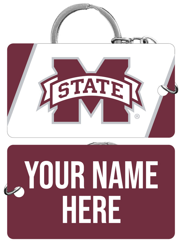 Mississippi State Bulldogs Customizable Acrylic Keychain 1.5" x 2.75" Officially Licensed