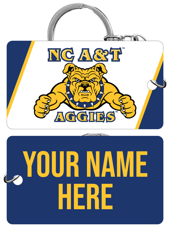 North Carolina A&T State Aggies Customizable Acrylic Keychain 1.5" x 2.75" Officially Licensed