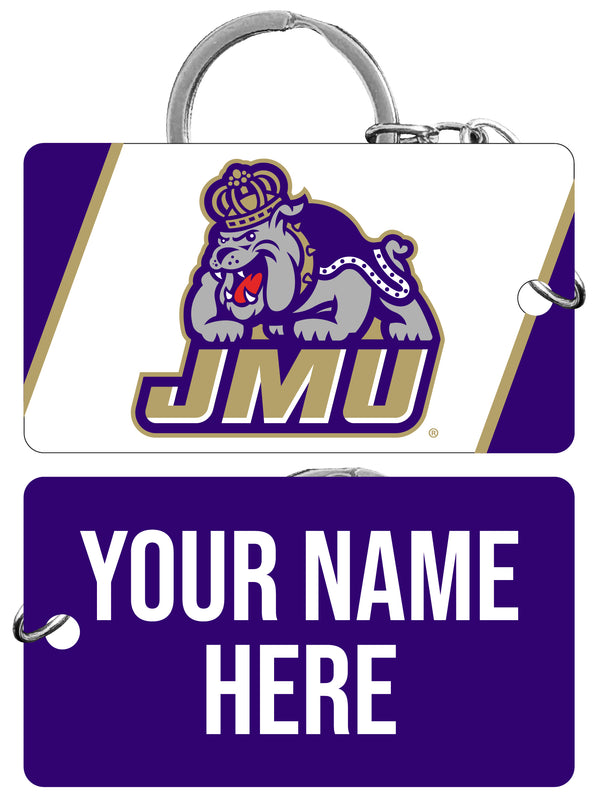 James Madison Dukes Customizable Acrylic Keychain 1.5" x 2.75" Officially Licensed Collegiate Product 2-Pack