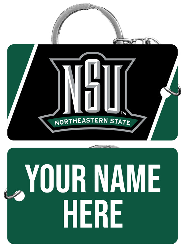 Northeastern State University Riverhawks Customizable Acrylic Keychain 1.5" x 2.75" Officially Licensed Collegiate Product 4-Pack