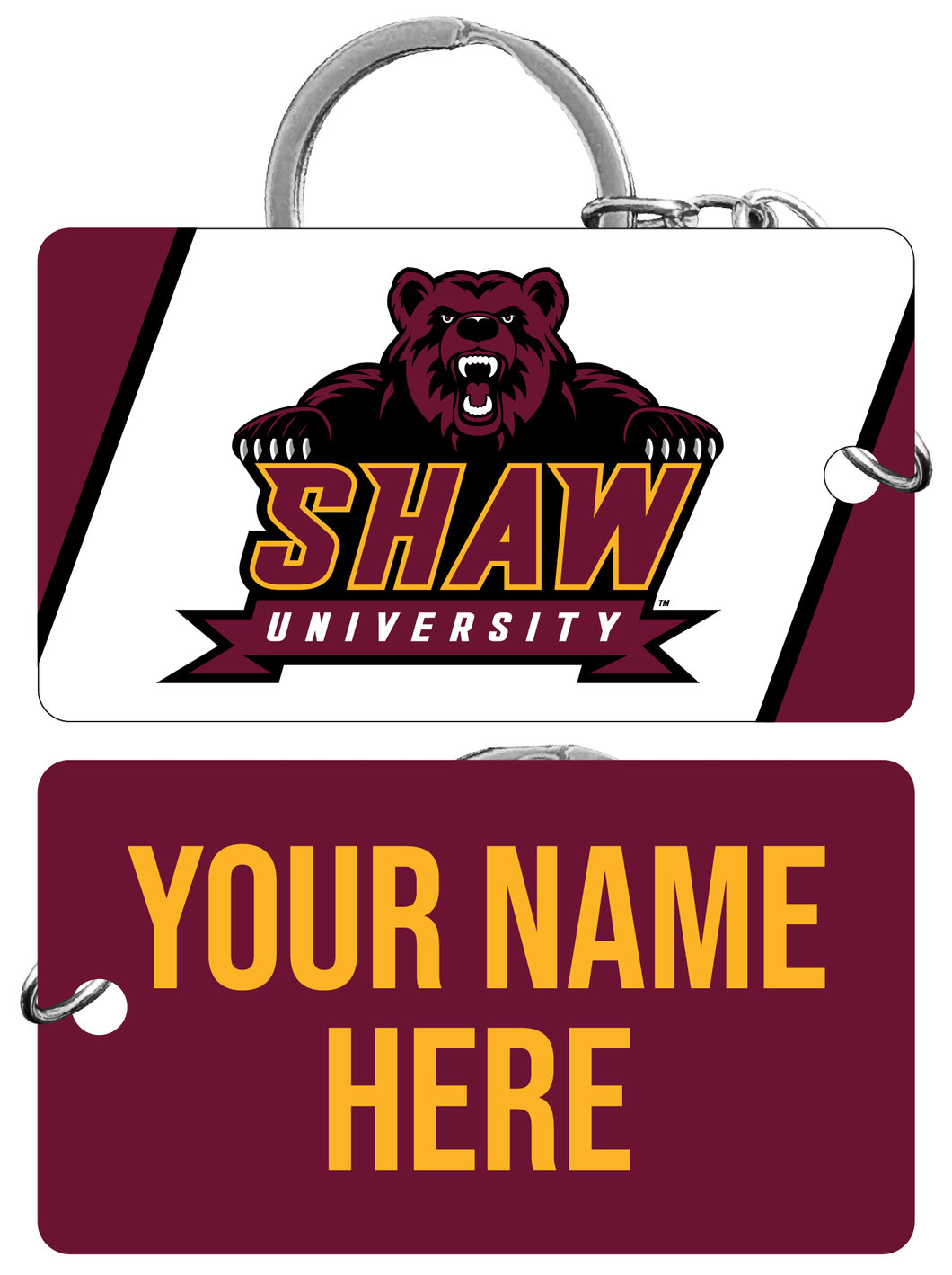 Shaw University Bears Customizable Acrylic Keychain 1.5