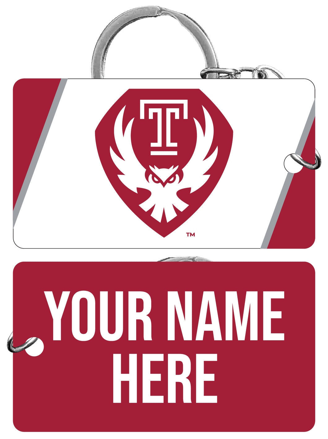 Temple University Customizable Acrylic Keychain 1.5