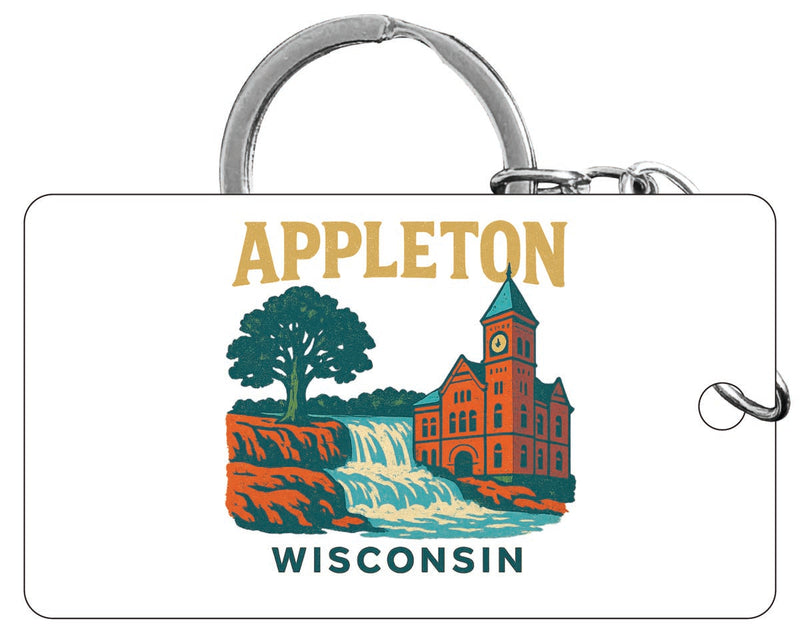 Appleton Wisconsin Vintage Design Souvenir Acrylic Keychain (1.5" x 2.75")