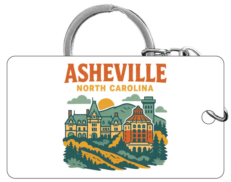 Asheville North Carolina Vintage Design Souvenir Acrylic Keychain (1.5" x 2.75")