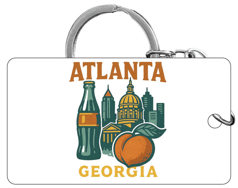 Atlanta Georgia Vintage Design Souvenir Acrylic Keychain (1.5" x 2.75")