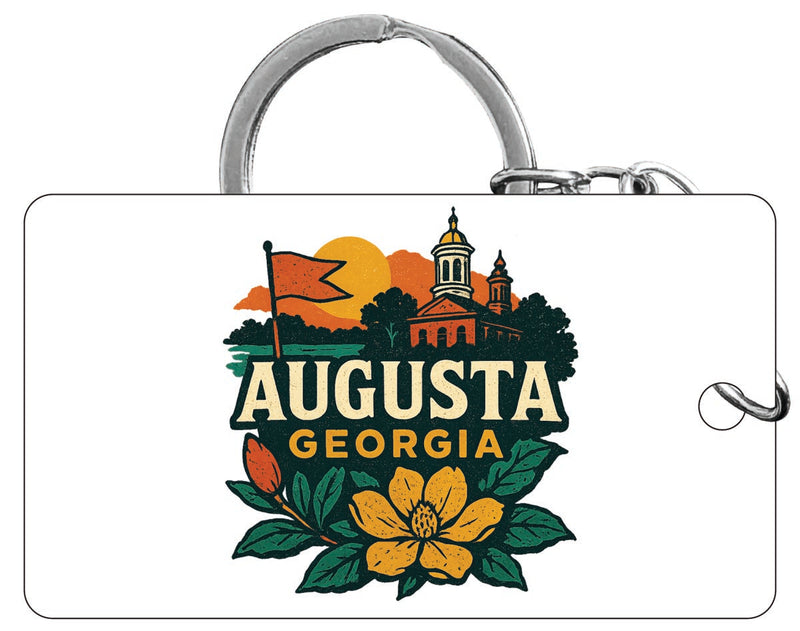 Augusta Georgia Vintage Design Souvenir Acrylic Keychain (1.5" x 2.75")