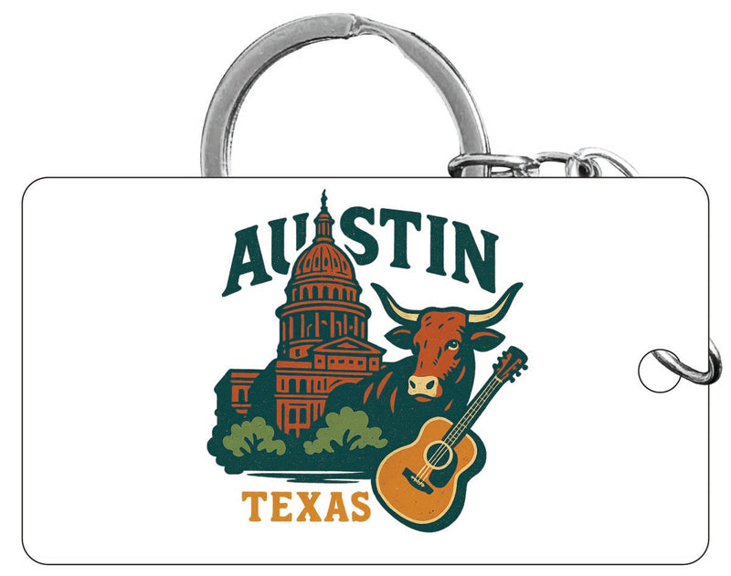 Austin Texas Vintage Design Souvenir Acrylic Keychain (1.5" x 2.75")