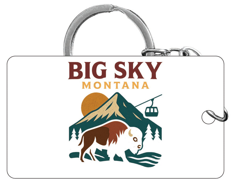 Big Sky Montana Vintage Design Souvenir Acrylic Keychain (1.5" x 2.75")