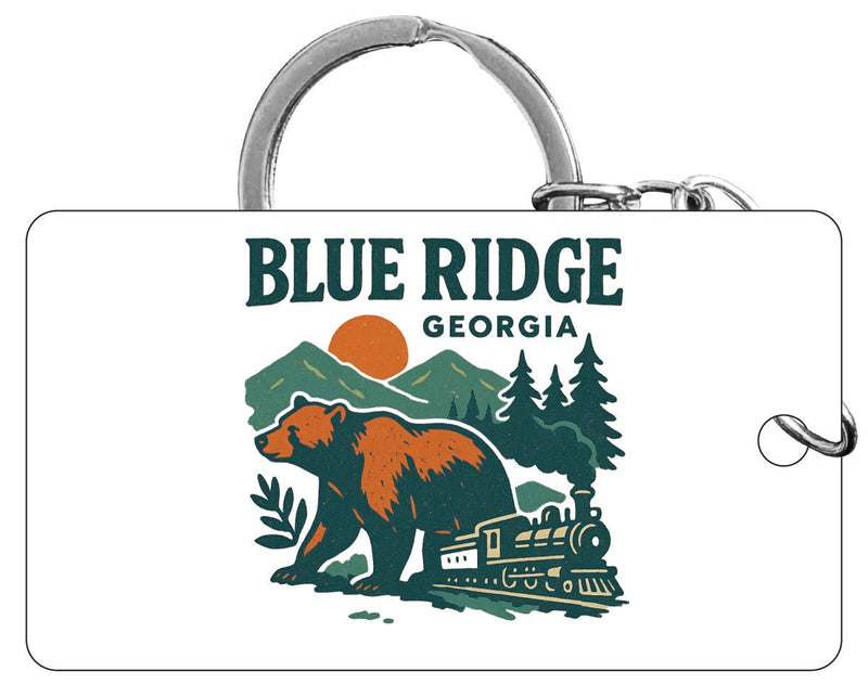 Blue Ridge Georgia Vintage Design Souvenir Acrylic Keychain (1.5" x 2.75")