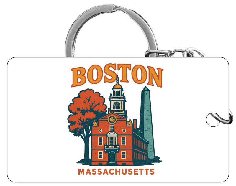 Boston Massachusetts Vintage Design Souvenir Acrylic Keychain (1.5" x 2.75")