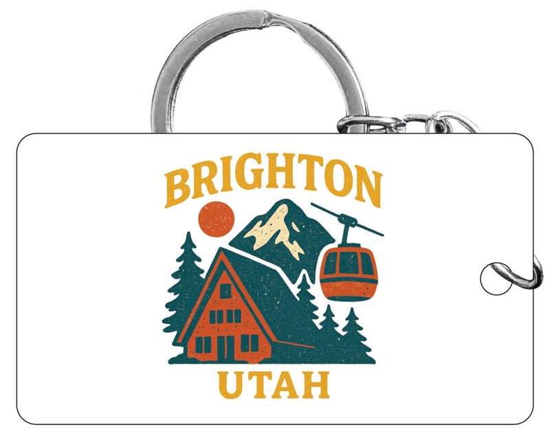 Brighton Utah Vintage Design Souvenir Acrylic Keychain (1.5" x 2.75")
