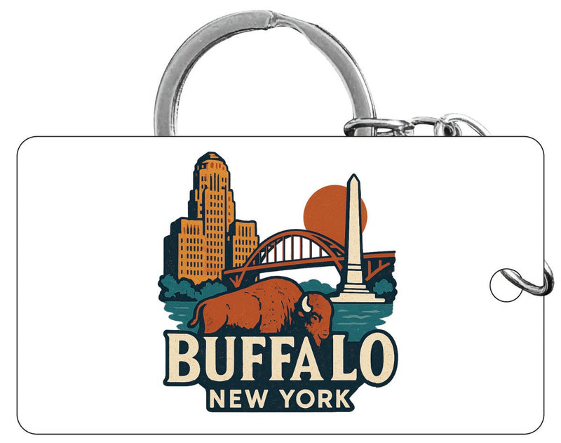 Buffalo New York Vintage Design Souvenir Acrylic Keychain (1.5" x 2.75")