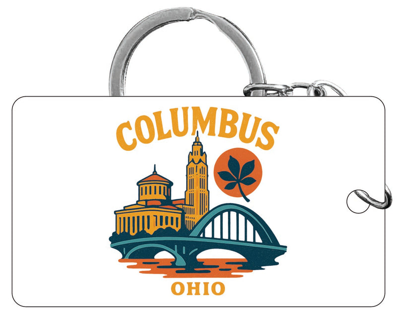 Columbus Ohio Vintage Design Souvenir Acrylic Keychain (1.5" x 2.75")