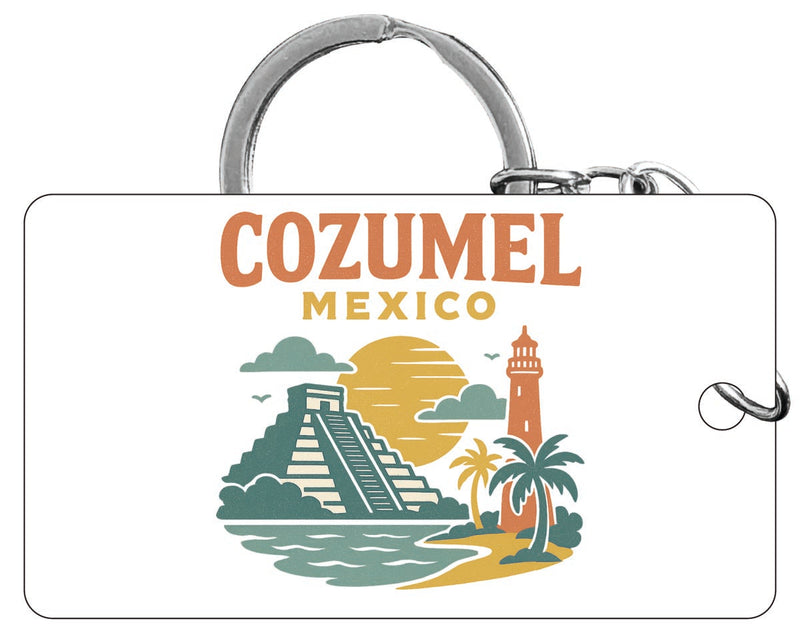 Cozumel Mexico Vintage Design Souvenir Acrylic Keychain (1.5" x 2.75")