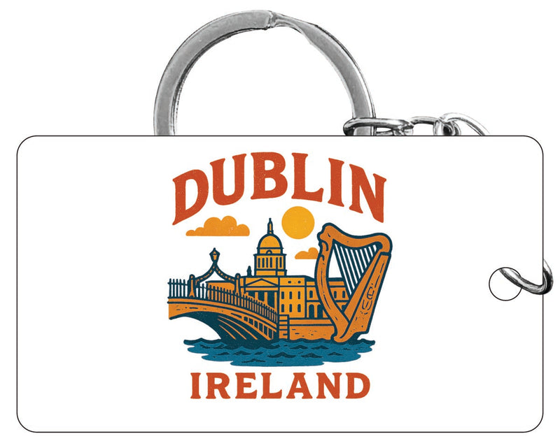 Dublin Ireland Vintage Design Souvenir Acrylic Keychain (1.5" x 2.75")