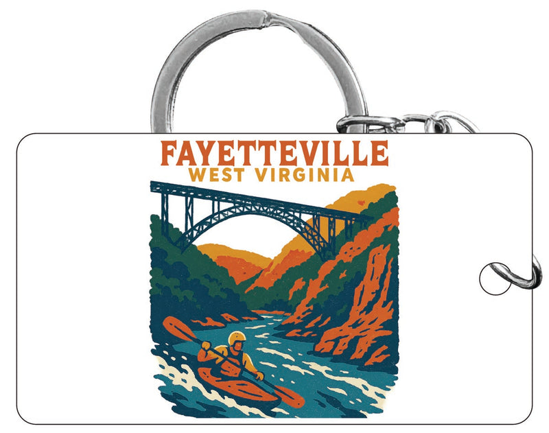 Fayetteville West Virginia Vintage Design Souvenir Acrylic Keychain (1.5" x 2.75")