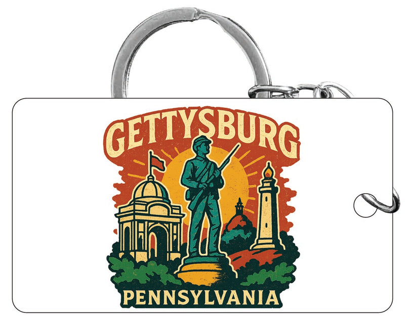 Gettysburg Pennsylvania Vintage Design Souvenir Acrylic Keychain (1.5" x 2.75")