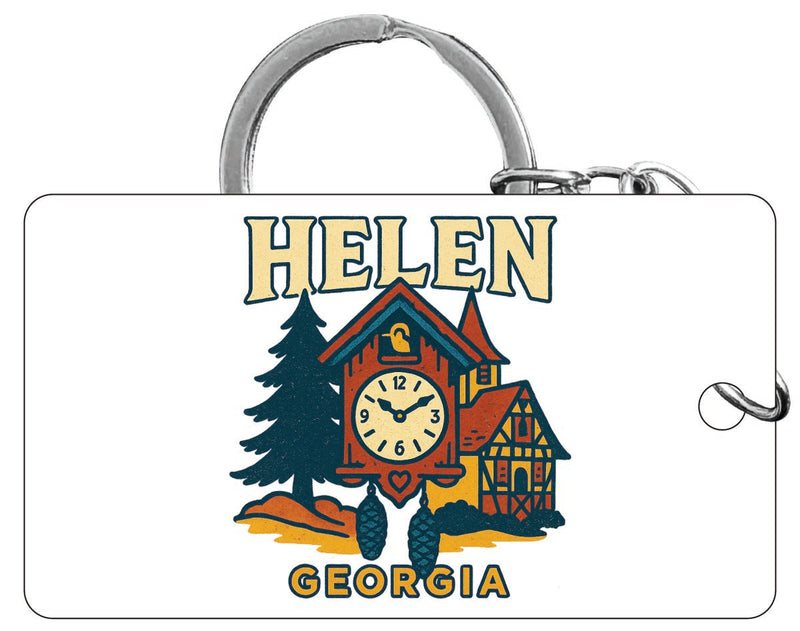 Helen Georgia Vintage Design Souvenir Acrylic Keychain (1.5" x 2.75")