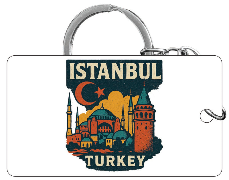 Istanbul Turkey Vintage Design Souvenir Acrylic Keychain (1.5" x 2.75")