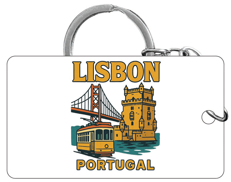 Lisbon Portugal Vintage Design Souvenir Acrylic Keychain (1.5" x 2.75")