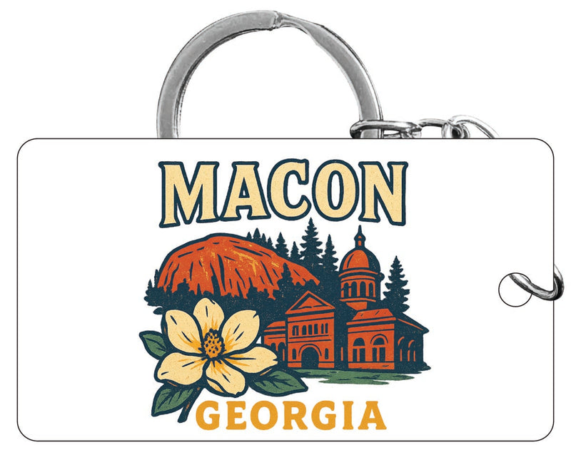 Macon Georgia Vintage Design Souvenir Acrylic Keychain (1.5" x 2.75")