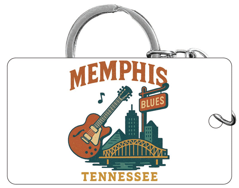 Memphis Tennessee Vintage Design Souvenir Acrylic Keychain (1.5" x 2.75")