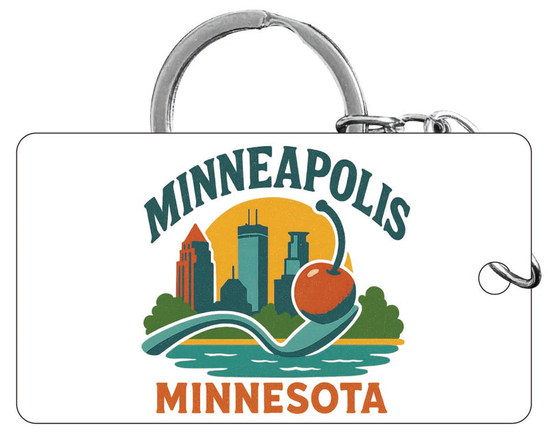 Minneapolis Minnesota Vintage Design Souvenir Acrylic Keychain (1.5" x 2.75")