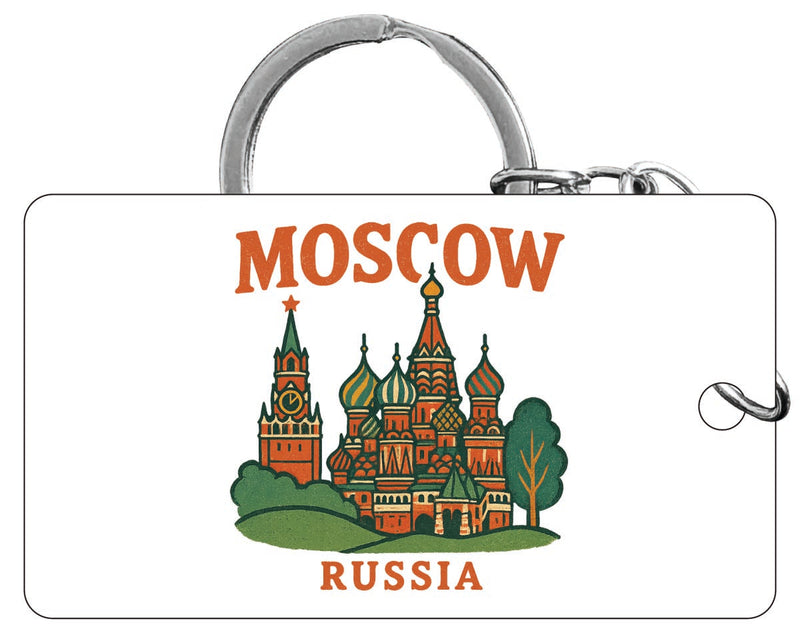 Moscow Russia Vintage Design Souvenir Acrylic Keychain (1.5" x 2.75")