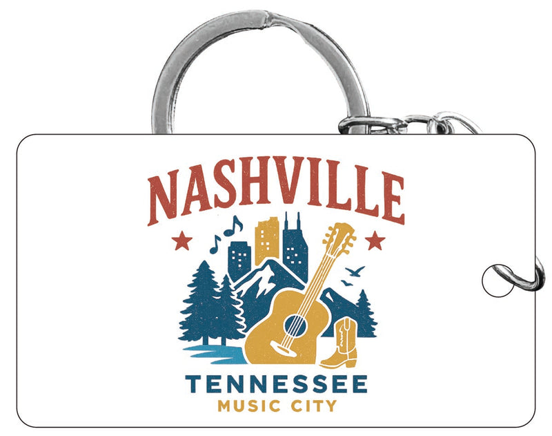 Nashville Tennessee Vintage Design Souvenir Acrylic Keychain (1.5" x 2.75")