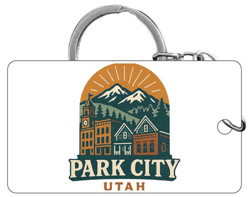 Park City Utah Vintage Design Souvenir Acrylic Keychain (1.5" x 2.75")