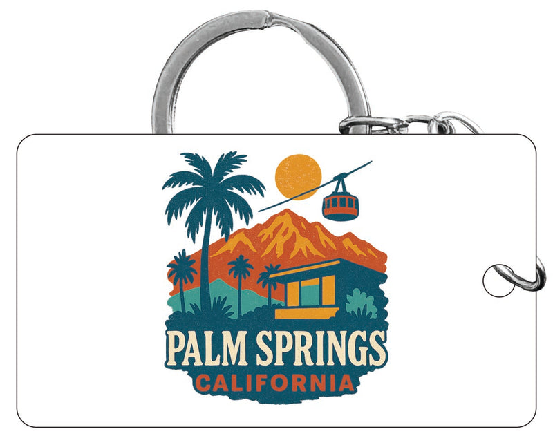 Palm Springs California Vintage Design Souvenir Acrylic Keychain (1.5" x 2.75")
