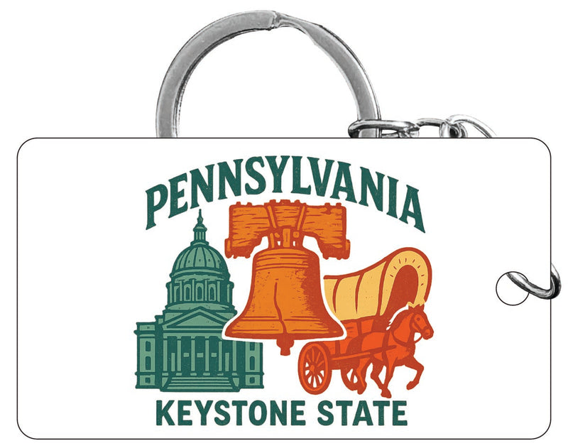 Pennsylvania Vintage Design Souvenir Acrylic Keychain (1.5" x 2.75")