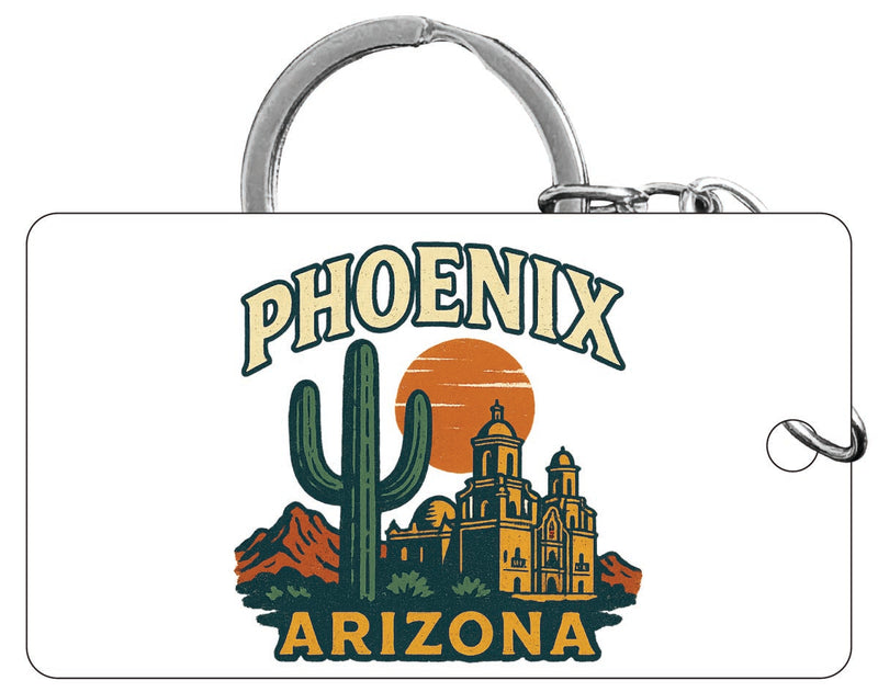 Phoenix Arizona Vintage Design Souvenir Acrylic Keychain (1.5" x 2.75")