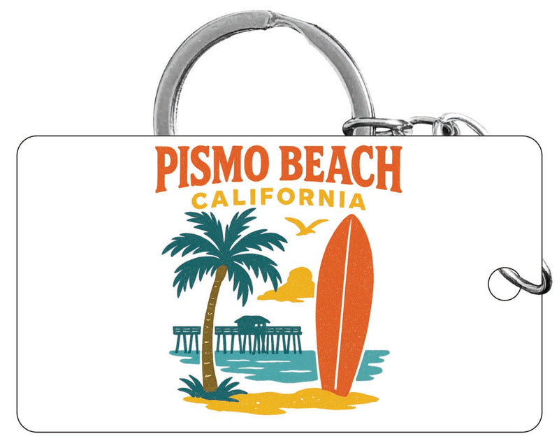 Pismo Beach California Vintage Design Souvenir Acrylic Keychain (1.5" x 2.75")