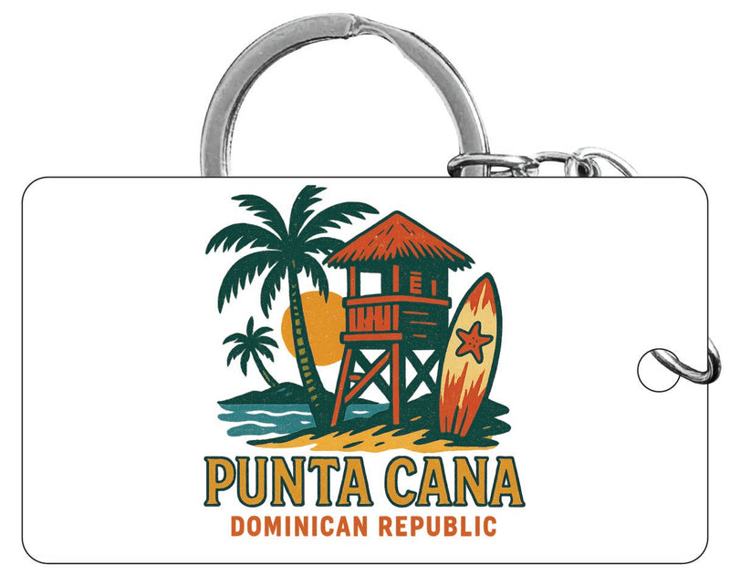 Punta Cana Dominican Republic Vintage Design Souvenir Acrylic Keychain (1.5" x 2.75")