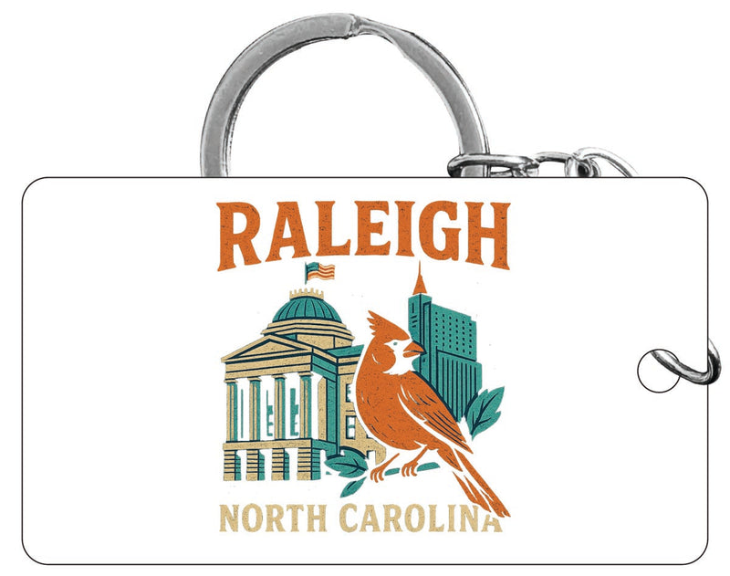 Raleigh North Carolina Vintage Design Souvenir Acrylic Keychain (1.5" x 2.75")