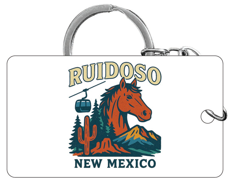 Ruidoso New Mexico Vintage Design Souvenir Acrylic Keychain (1.5" x 2.75")