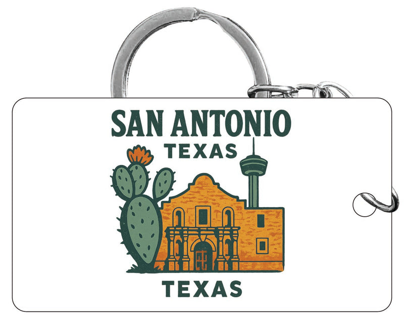 San Antonio Texas Vintage Design Souvenir Acrylic Keychain (1.5" x 2.75")