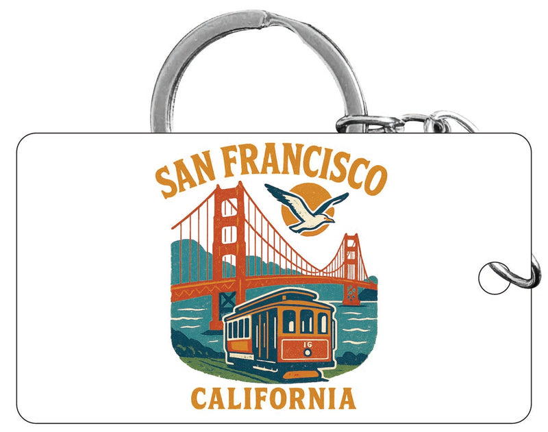 San Francisco California Vintage Design Souvenir Acrylic Keychain (1.5" x 2.75")