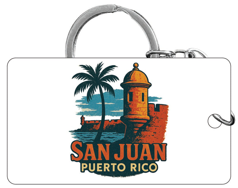 San Juan Puerto Rico Vintage Design Souvenir Acrylic Keychain (1.5" x 2.75")