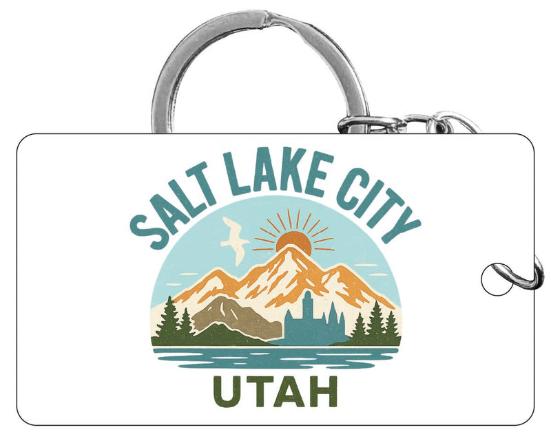 Salt Lake City Utah Vintage Design Souvenir Acrylic Keychain (1.5" x 2.75")