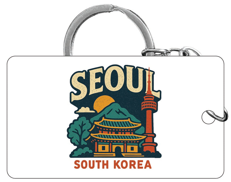 Seoul South Korea Vintage Design Souvenir Acrylic Keychain (1.5" x 2.75")