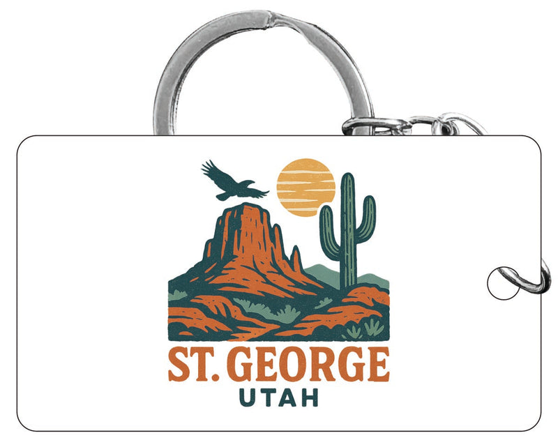 St. George Utah Vintage Design Souvenir Acrylic Keychain (1.5" x 2.75")